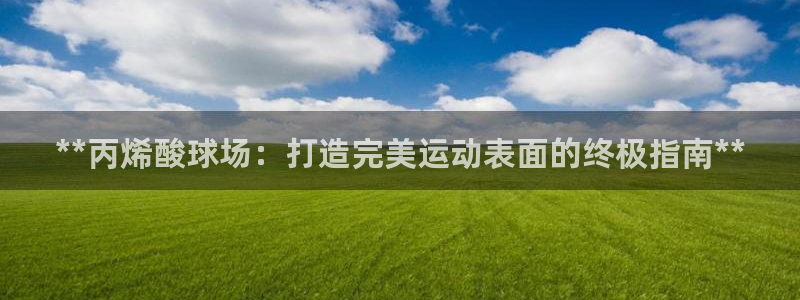 尊龙软件下载：**丙烯酸球场：打造完美运动表面的终极指南**